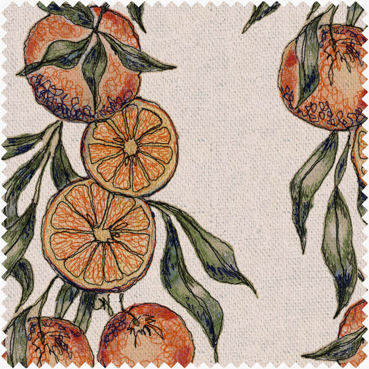 Winter Orange Linen Fabric By The Metre