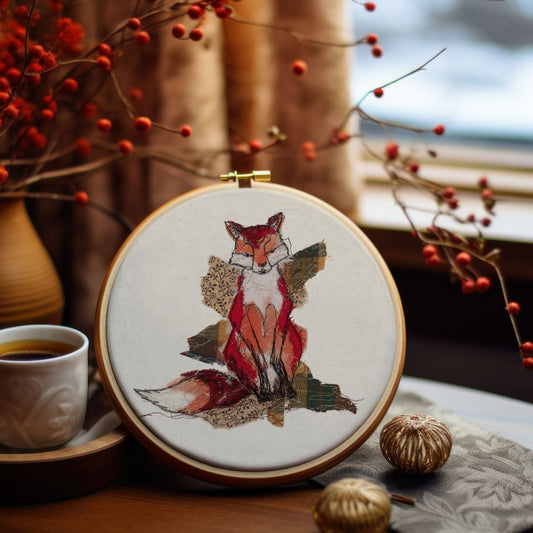 Thread Thief Fox Fabric Panel