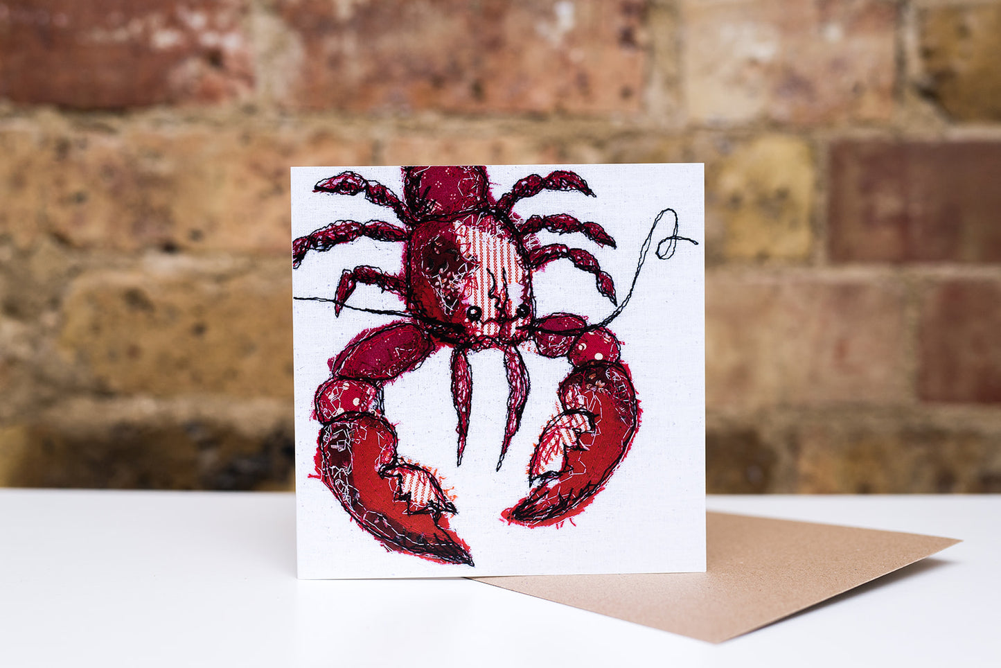 Lobster Love Embroidery Art Card