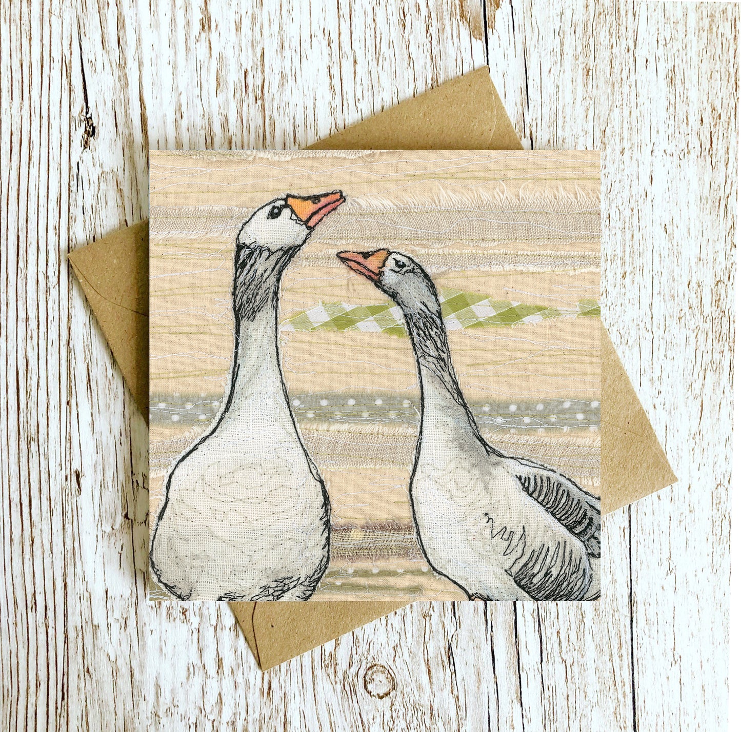The Gaggle Geese Embroidery Art Card