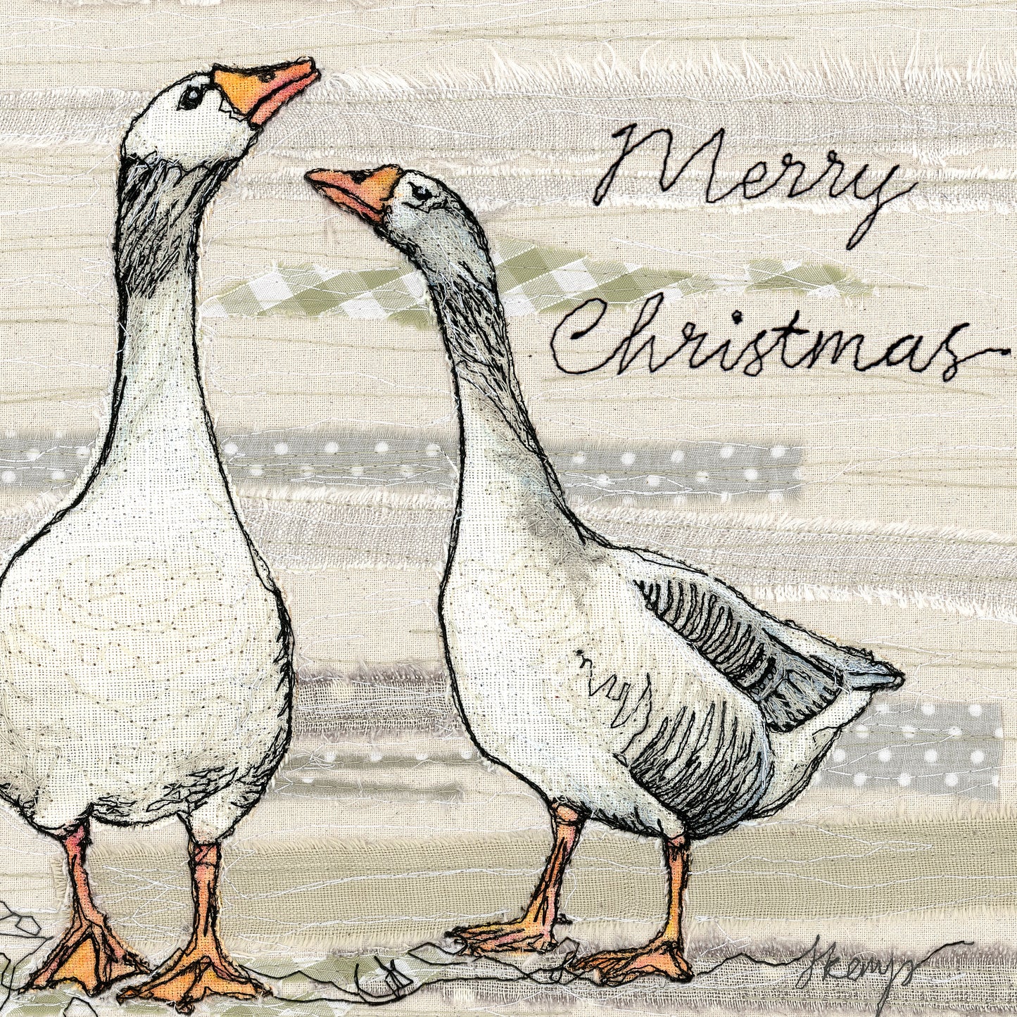 The Gaggle Christmas Edition Embroidery Art Card