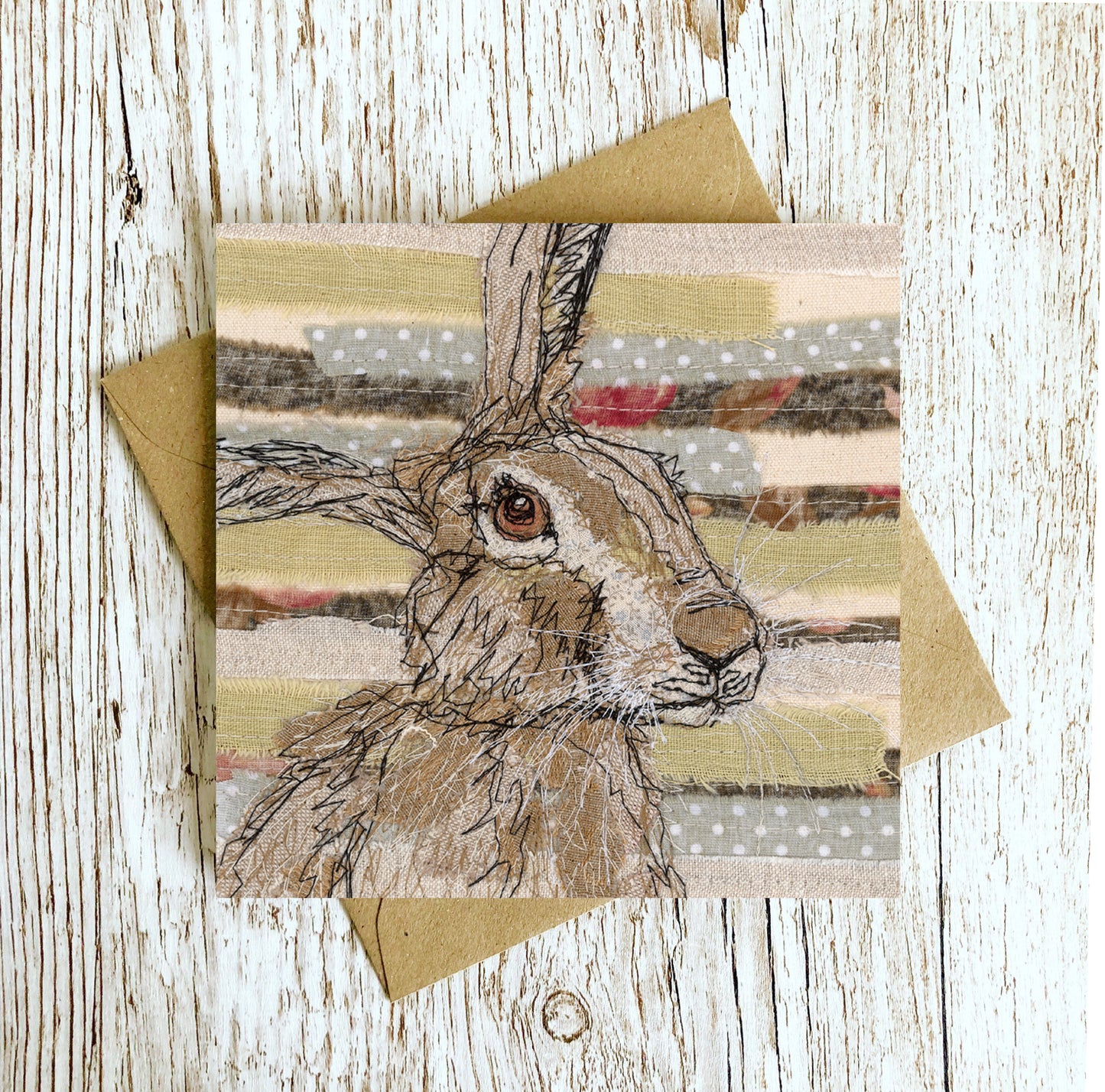 Threadbare Hare Embroidery Art Card