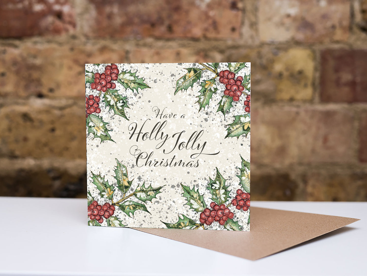 Holly Jolly Christmas Embroidery Art Card
