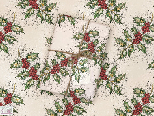 Holly Wrapping Paper