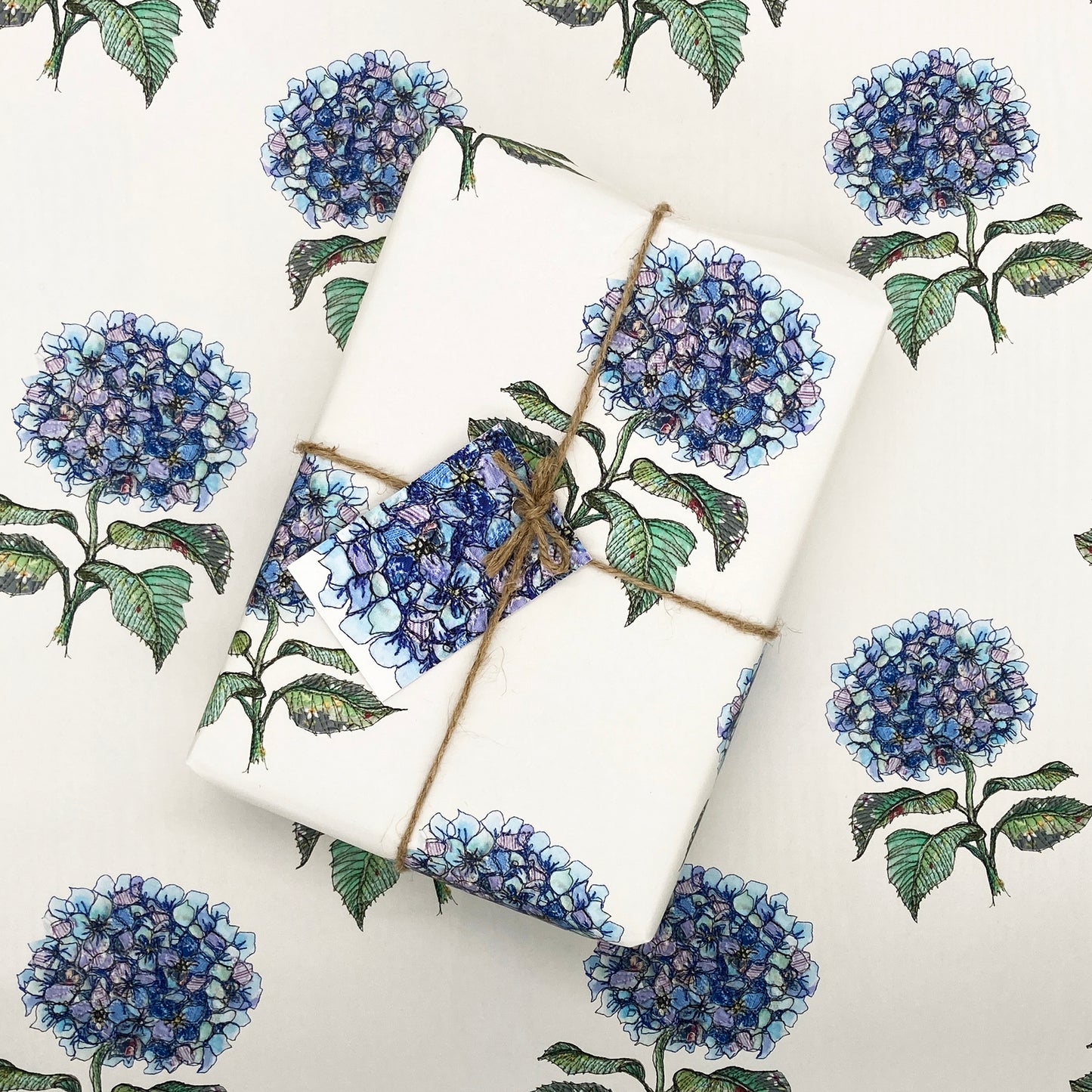 Midsummer Gather Hydrangea Wrapping Paper