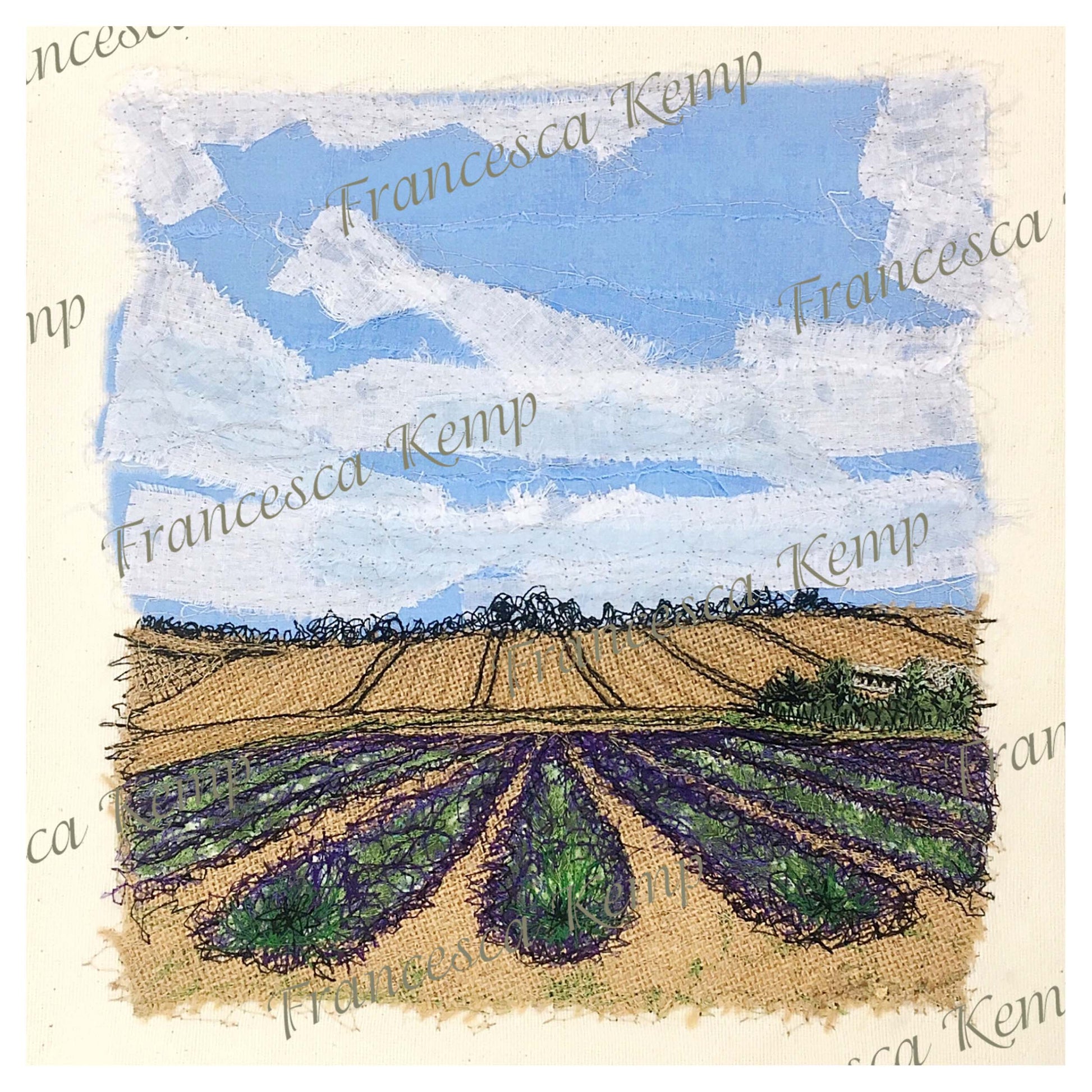 Lavender Fields Textile Art Original Artwork