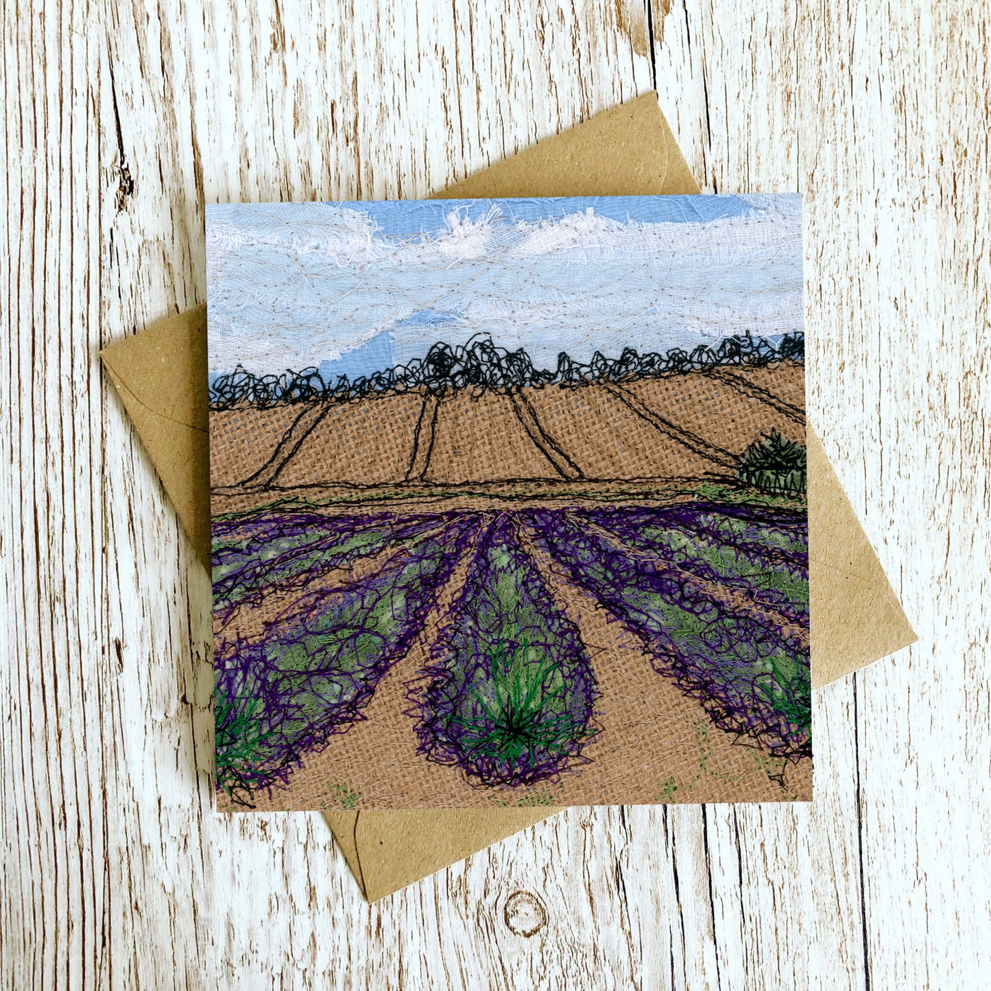 The Lavender Fields Embroidery Art Card