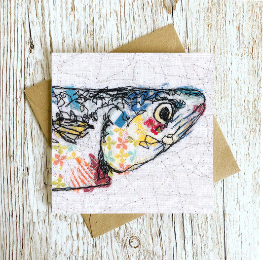 Plenty of Fish Mackerel Embroidery Art Card