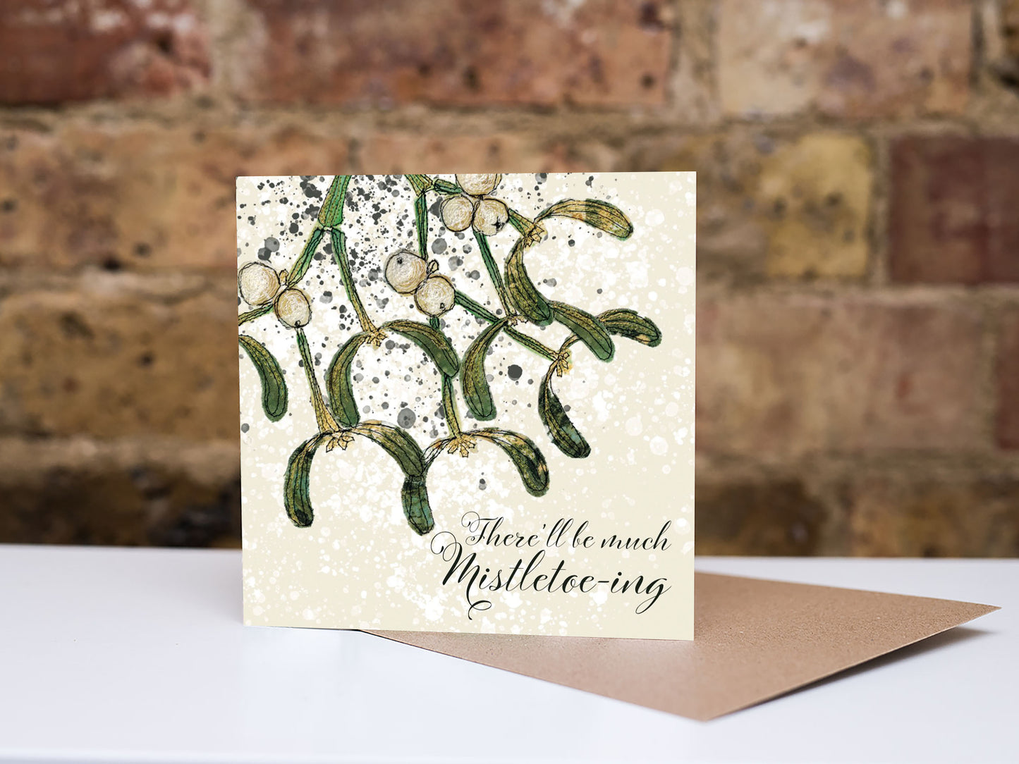 Mistletoe Christmas Embroidery Art Card