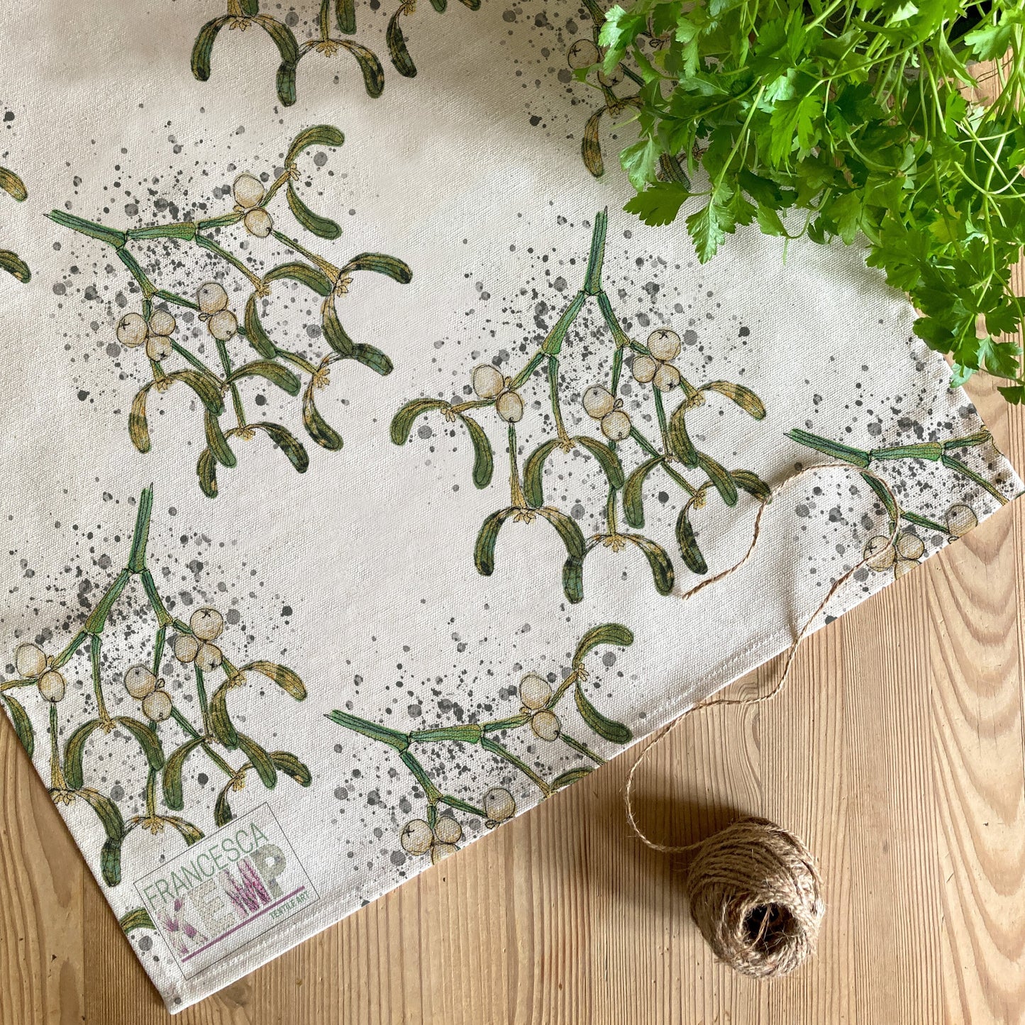 Mistletoe Organic Tea Towel