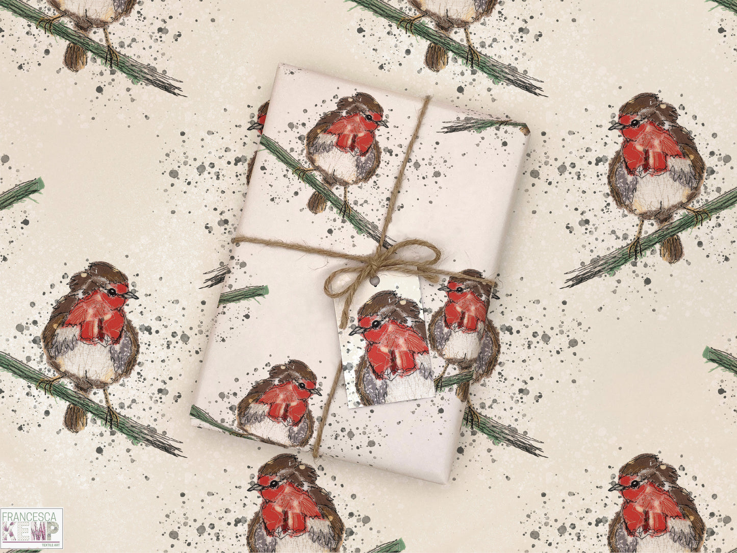 Rustic Robber Robin Wrapping Paper