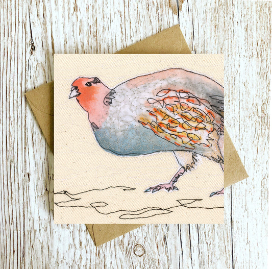 Patrick The Partridge Embroidery Art Card