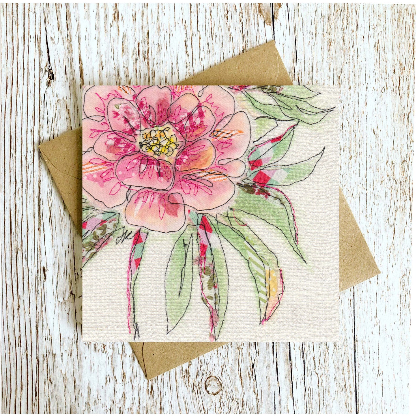 Patience Blooms Embroidery Art Card